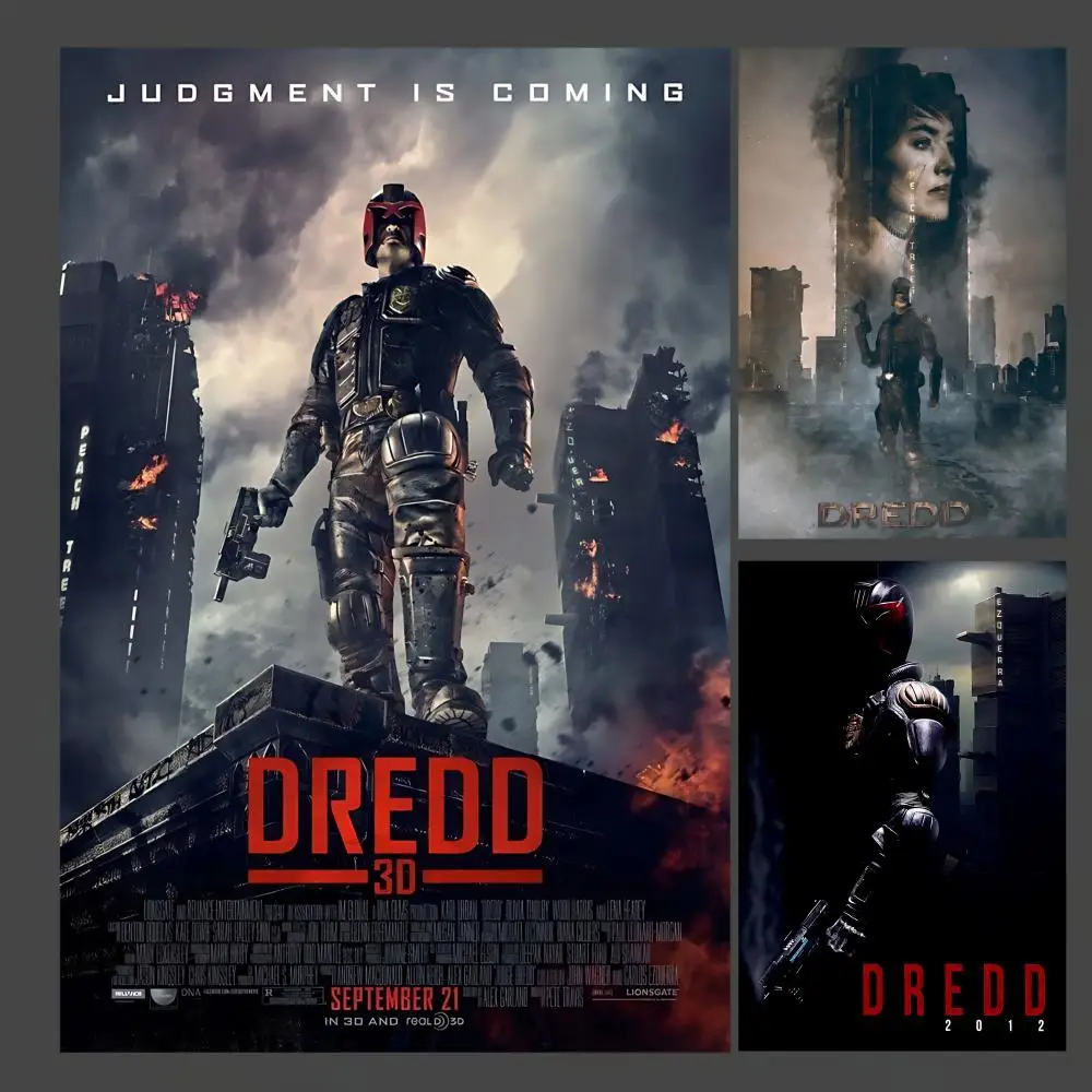 Classic Retro Movie J-Judge Dredd Poster  Big Self-adhesive Art Waterproof Sticker Coffee House Dorm Room Wall Decor