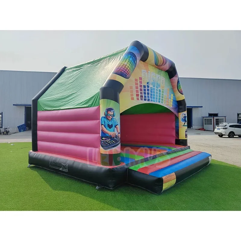 Commercial Disco Inflatable Bounce House Music Theme Inflatable Bouncy Castle Disco Bouncer for Kids Adult Party Event Rental