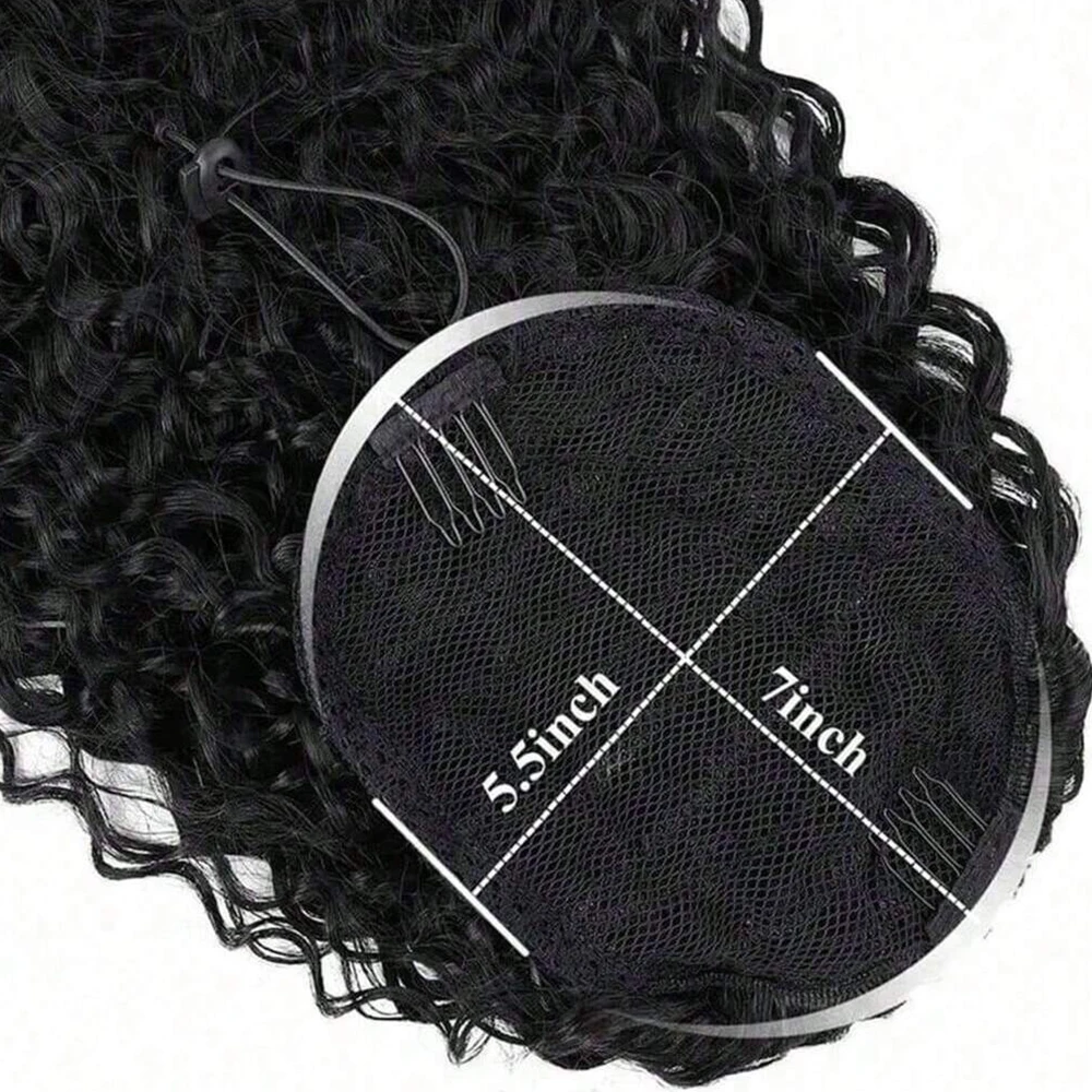 Synthetic Curly Drawstring Ponytail Long Kinky Curly Ponytail Organic Chip-In Hair Extension Clip In Pony-Tail