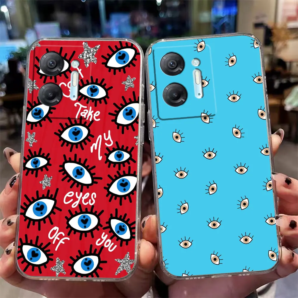 Clear Phone Case For Infinix HOT 9 10 11 12 12i 20 20s 30 30i POVA 2 3 4 PRO PLAY Case Funda Funny Turkish Lucky Blue Evil Eye