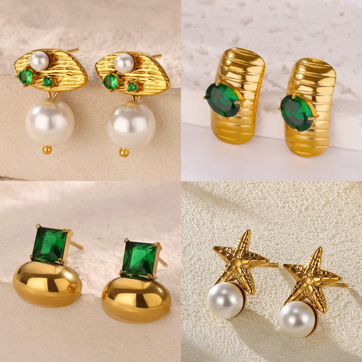 Classic Suqare Stainless Steel Women's Earrings Design 18K Gold-Plated Holiday Jewelry Gift Earring Free Shipping