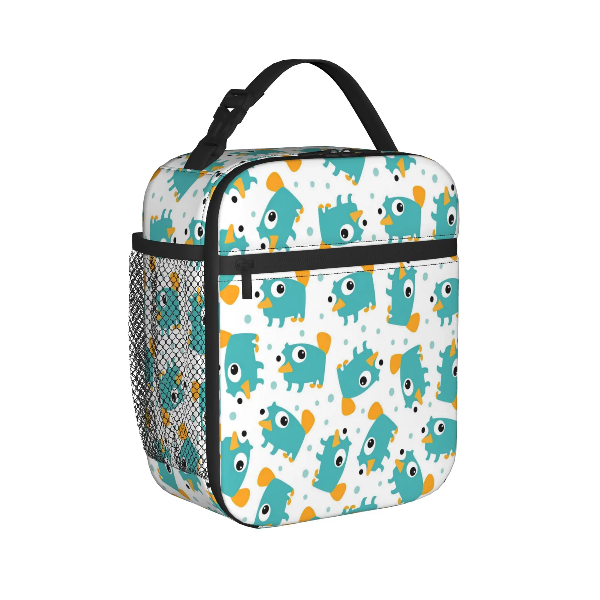 Perry The Platypus Insulated Lunch Bag High Capacity Cute Duck Reusable Cooler Bag Tote Lunch Box Beach  Picnic Bento Pouch