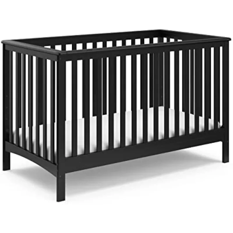 

Storkcraft Hillcrest 4-in-1 Convertible Crib (Black) - Converts to Daybed, Toddler Bed, and Full-Size Bed