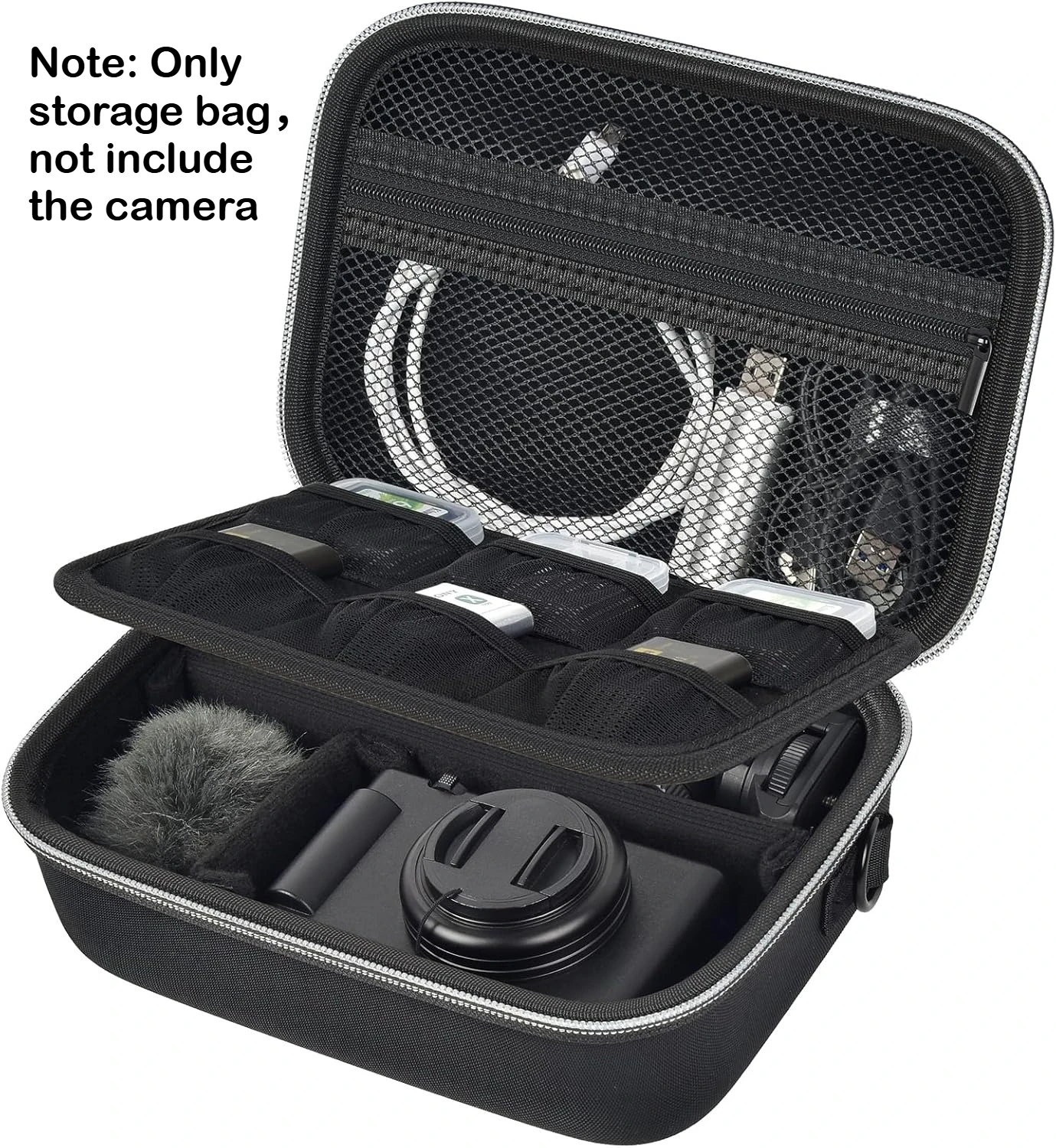 Estojo para câmera digital para câmera Sony ZV-1/ ZV-1F/ ZV-1 II para criadores de conteúdo, bolsa de armazenamento com bolsos extras (somente caixa)