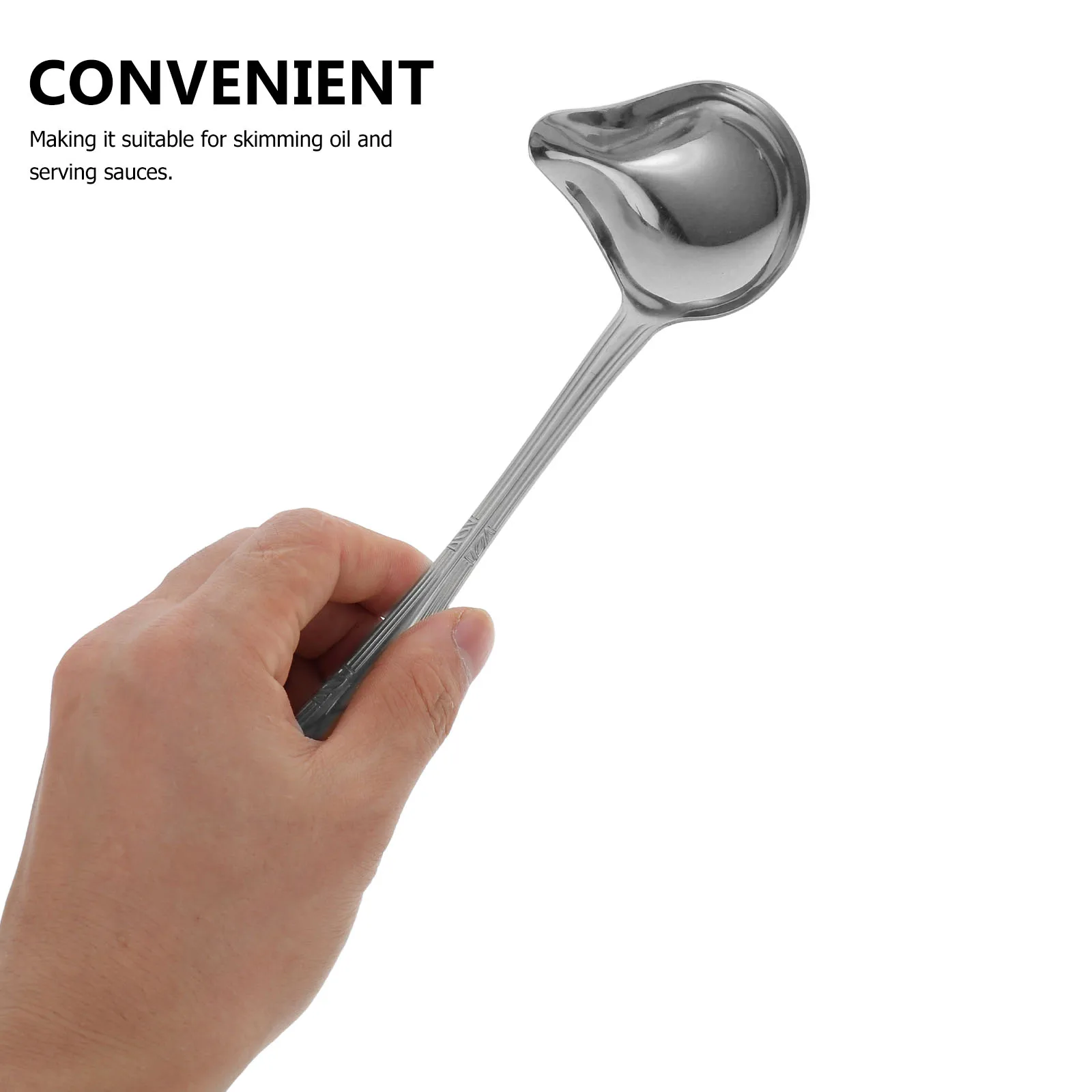 

2 Pcs Skimmer Kitchen Noodle Spoon Colander Silver Round Soup Spoons Stainless Steel