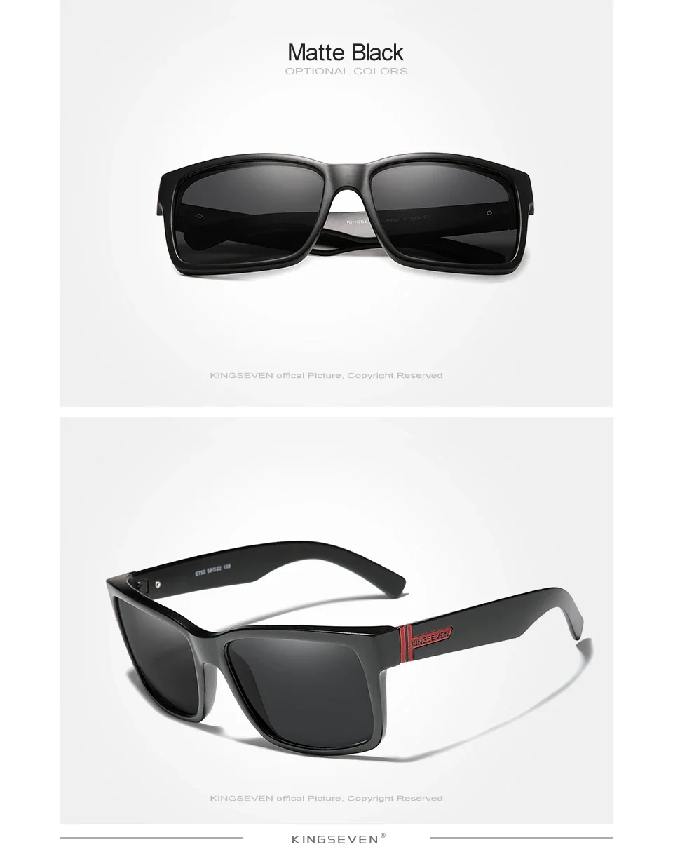 KINGSEVEN Beliebte Mode Neue Sommer Sonnenbrille UV400 Quadratischen Rahmen Polarisierte Männer/Frauen Anti-glare Fahren Outdoor Brillen – Detail 6
