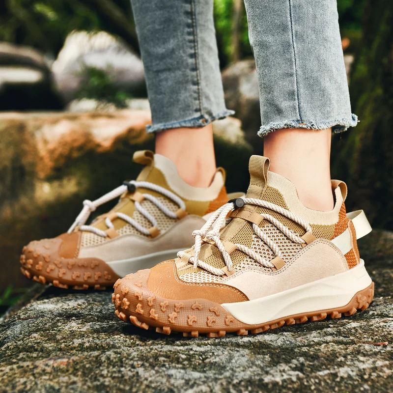 

2025 Men's Women's Solid Color Sneakers Wear-Resistant Hiking Shoes Leisure Autumn Worker Shoe Sport Mountain Climbing Shoes