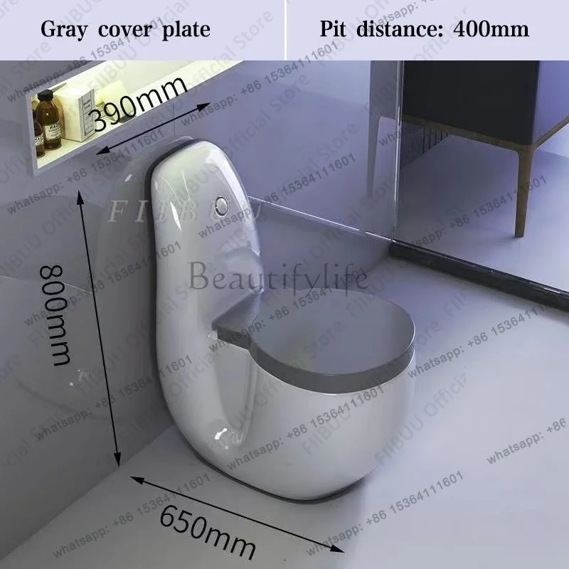 PG One Piece Toilet New Household Toilet For Small Size Housing Creative No Water Pressure Limit For Bathrooms Soft Closing Seat