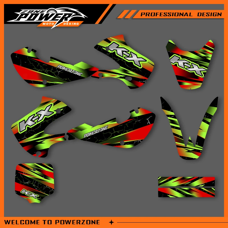 Powerzone Graphics for KX65 Decals Stickers Motorcycle For KAWASAKI 2020 2019 2018 2017 2016-2000 KX65 65 65cc Background Custom
