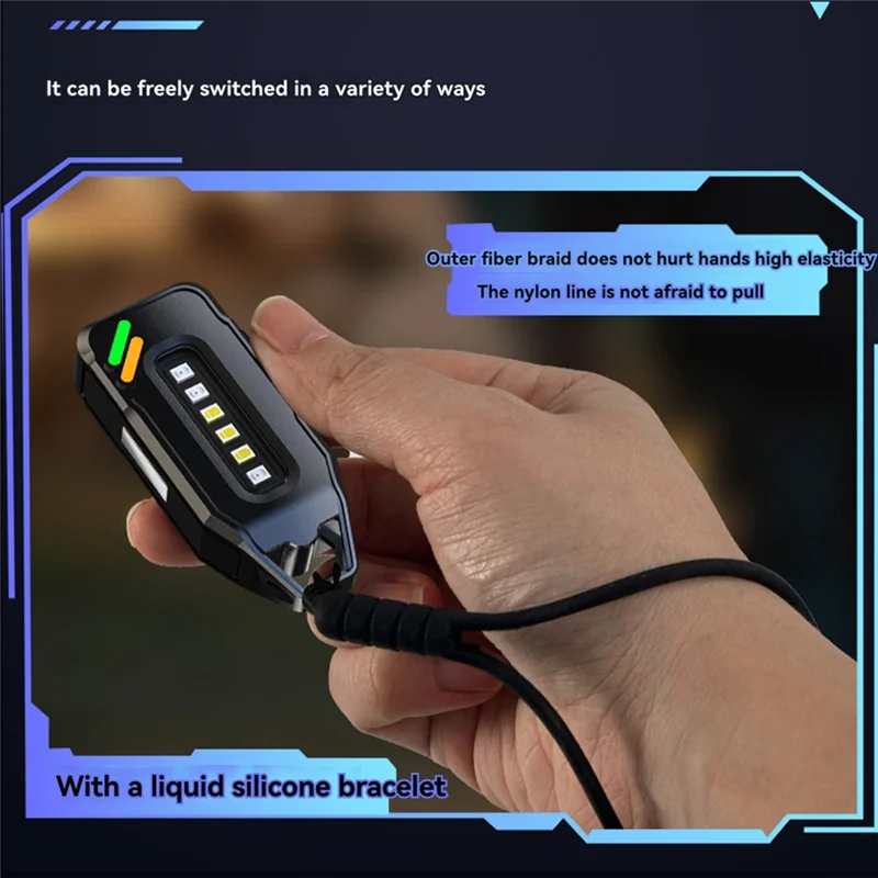 EYFL-Multifunctional Mini COB Keychain Light USB Charging Emergency Lamps Strong Magnetic Repair Work Outdoor Camping Light