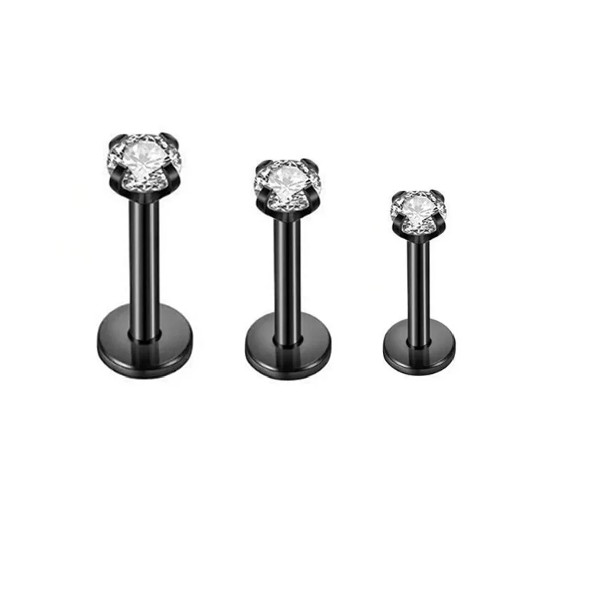 3 Stück 16G Modische Edelstahl-Labret-Piercing-Schmuckstücke mit Kristall-CZ Monroe Nasen-Lippenstecker Helix Tragus Conch Knorpel-Ohrringe – Detail 9