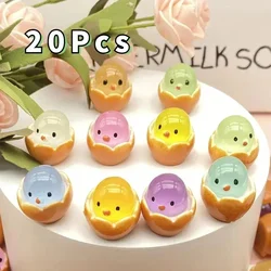 20PCS Luminous Chick Eggs Micro Landscape Ornament Birth Egg Glow in Dark Fairy Miniature Flower Potted Easter Kids Gift