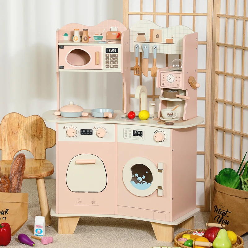 

Multifunctional simulation kitchen toy set Wooden children's playhouse toys Children's educational toy set