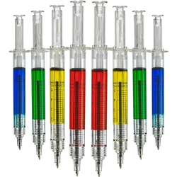 12Pcs Syringe Pens,Retractable Fun Multi Color Novelty Pen for Nurses,Writes in Black Ink,Nursing Student School Supplies