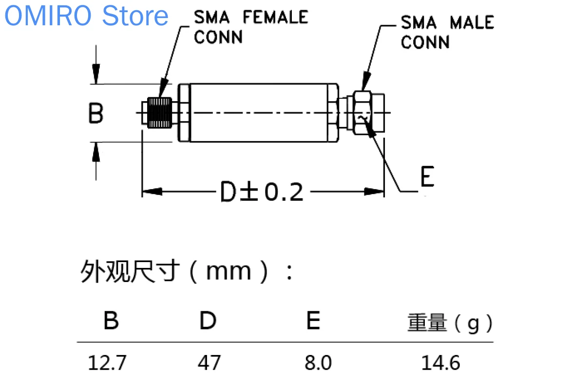 770-830mhz LC Discrete Element Z Bandpass Filter, Small Volume, SMA Interface 800mh