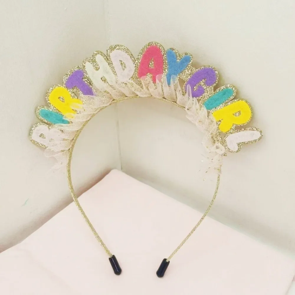 

New Cartoon Birthday Headband Lace Hair Accessories Children's Headband Creative Birthday Headwear Party Supplies