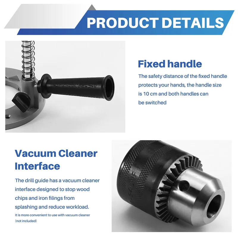 ABMH-Portable Drill Guide Attachment, Drill Press Adapter For Hand Drills, Universal Bench Clamp Holder, Repair Tool Stand