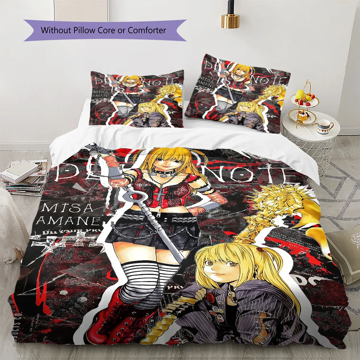Death Note Soft Duvet Cover Children's Bedding Set,Extra Large Size Halloween Gifts Various Sizes Available -HE9
