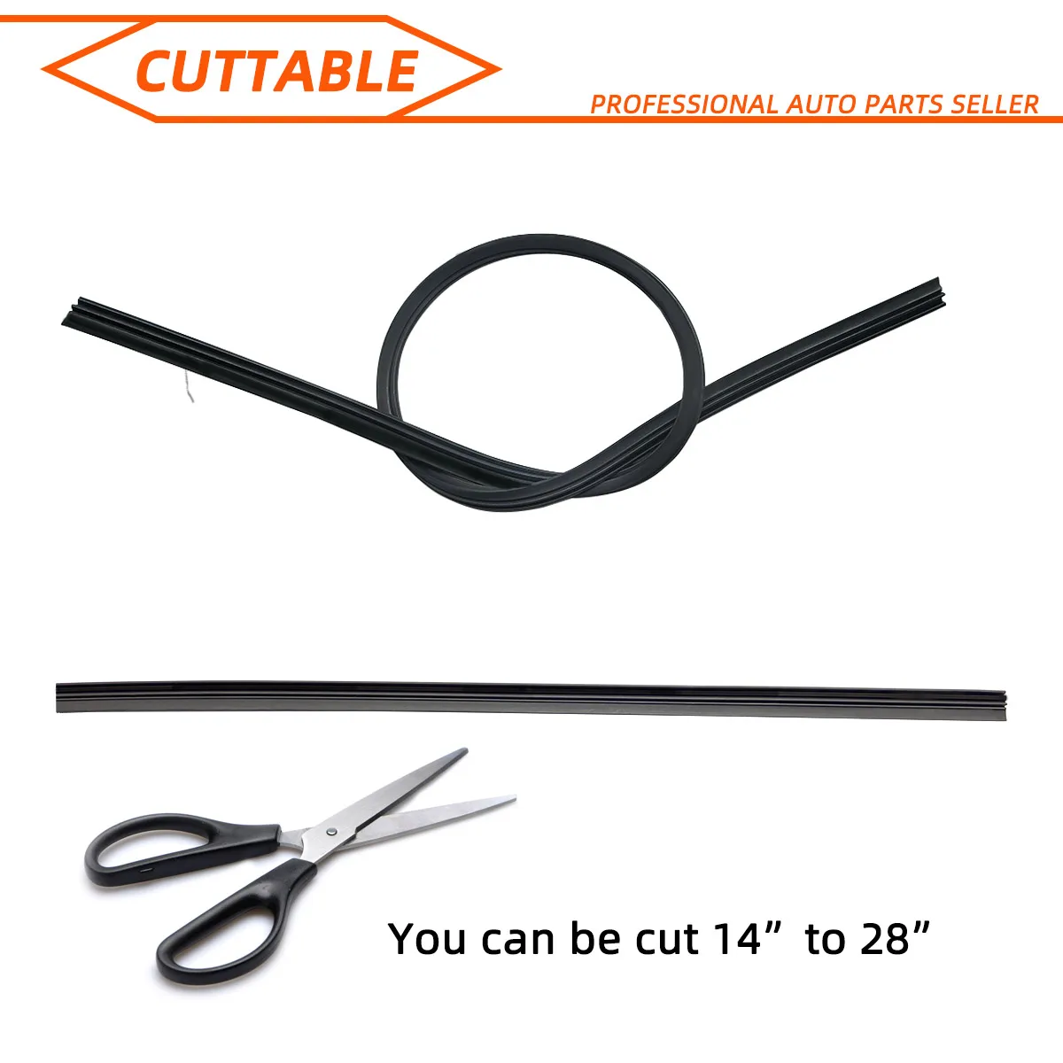 35cm To 80cm Car Wiper Rubber Refill Blade Soft Insert Strip DIY Can Be Cut Windshield Wiper Replacement Parts  26\