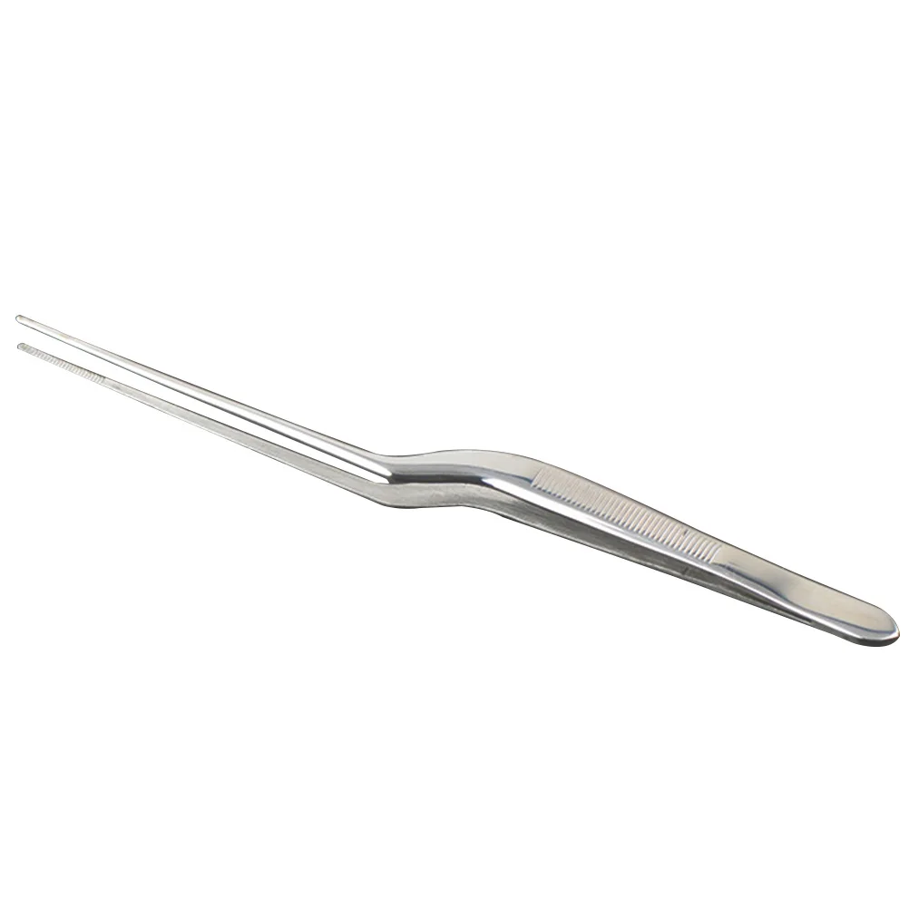 1 قطعة الفولاذ المقاوم للصدأ الطبية الأسنان الدقة طويلة مستقيم الملقط مسننة للاستخدام الجراحي دائم الفضة قطعة