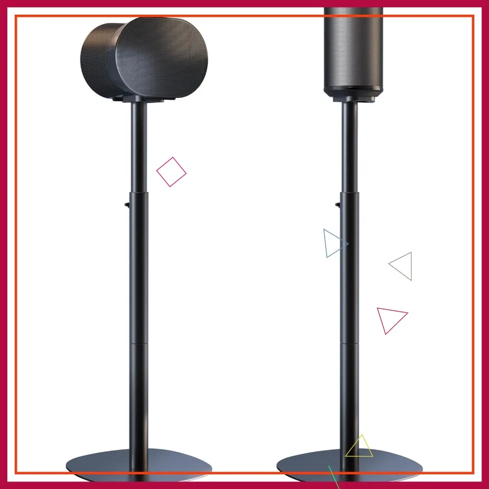 

Height Adjustable Speaker Stands 29.1-39 inch for Sonos Era-100 & Era-300, Dual-Mount Base, Cable Management, Black Pair