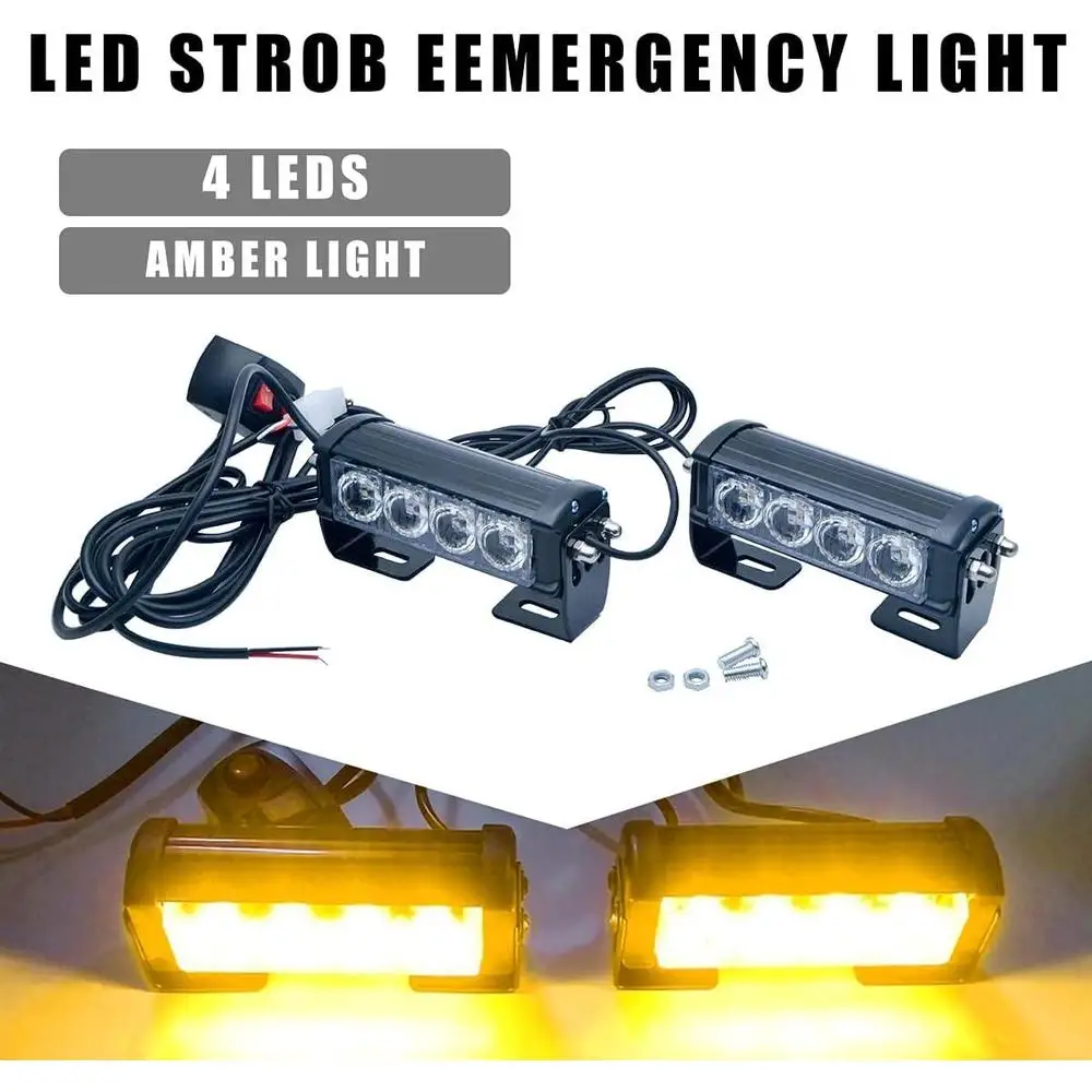 2 x Strobe Lights Fit for various emergency vehicles, repair trucks, escort vehicles, and road construction vehicles