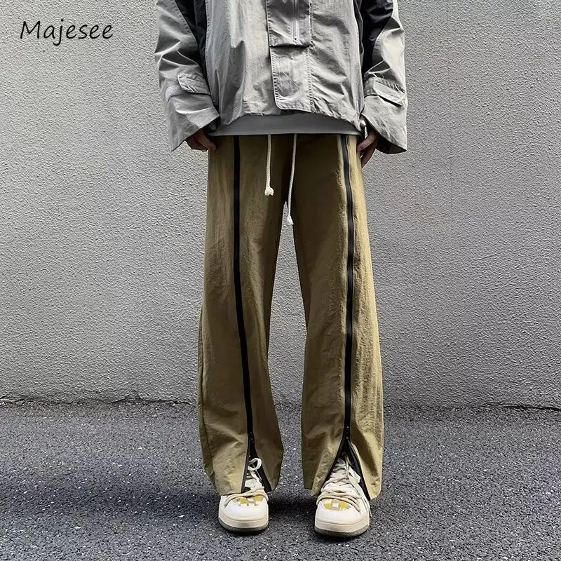 Casual Pants Men Trousers Breathable Trendy Comfortable All-match American Style Loose Streetwear Straight Full-length Autumn