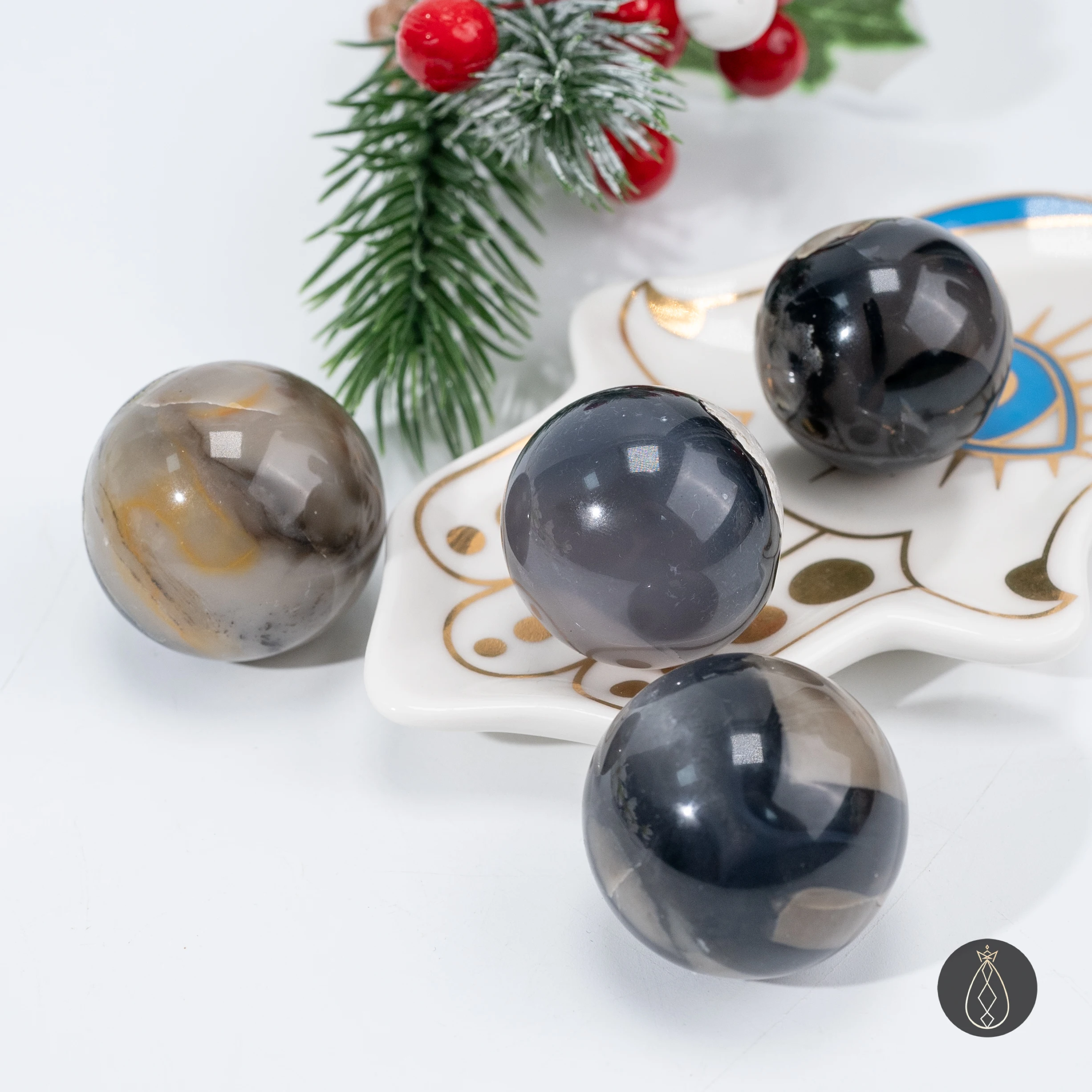 1 Pcs AAAA+ Quality Fluorescent Agate Small Sphere | Natural Crystal | UV Reactive | Fluorescent Agate