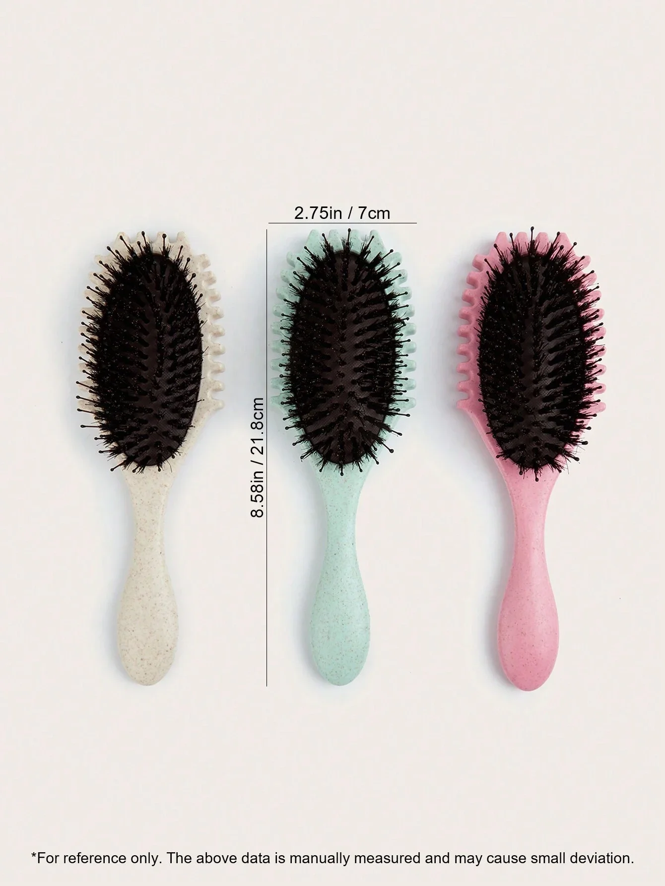 1 Pc Oval Air Cushion Comb With Handle,Wheat Straw  Define Styling Brush,Detangling Hair Brush, Professional Hairstyle Comb, Bou