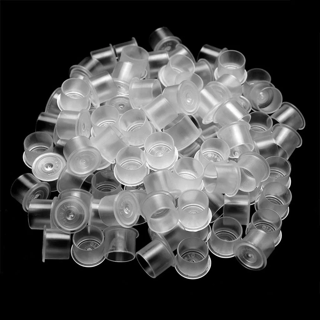 Tattoo Holder Cups Set Plastic Disposable Ink Cup Holder for Microblading Pigment Storage Salon Accessories