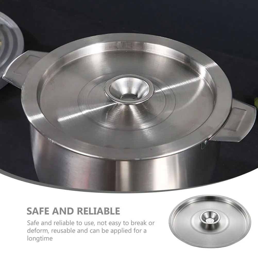 

Stainless Steel Pot Lid and Pan Lids Bowl Cover Covers for Seasoning Cooker Silver
