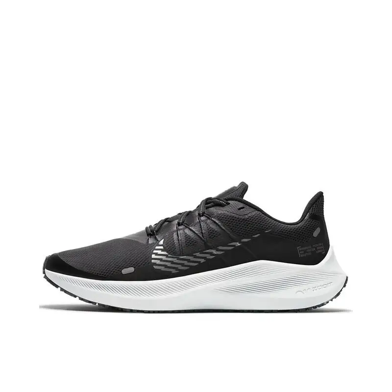 Nike Zoom Winflo 7 Unisex Black White Fashion Cushioned Cushioned Anti-slip Wear Comfortable Breathable Running Shoes