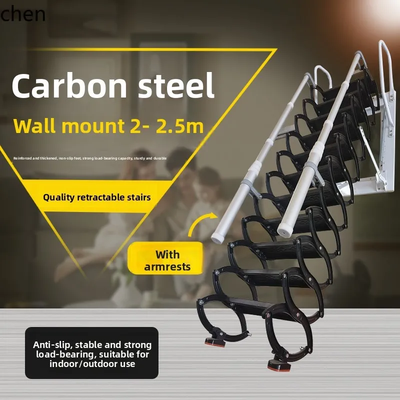 TZ-17 Outdoor Telescopic Ladder Thickened Household Wall-Mounted Folding Lifting Retractable Ladder