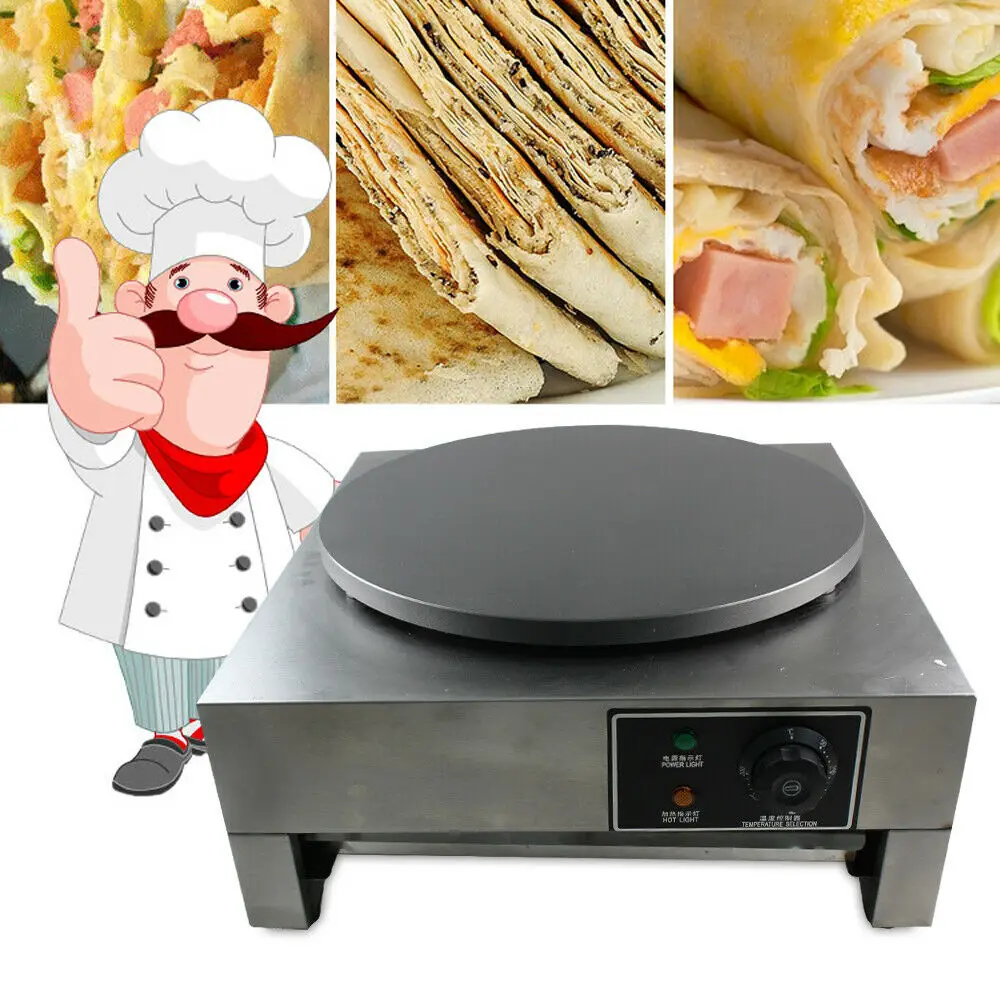 Crepe Maker Machine for Tegame Omelette Wrap, 40 cm, 300 °C, Crepes Piastra Crepe Maker, 300 W, 3000 W