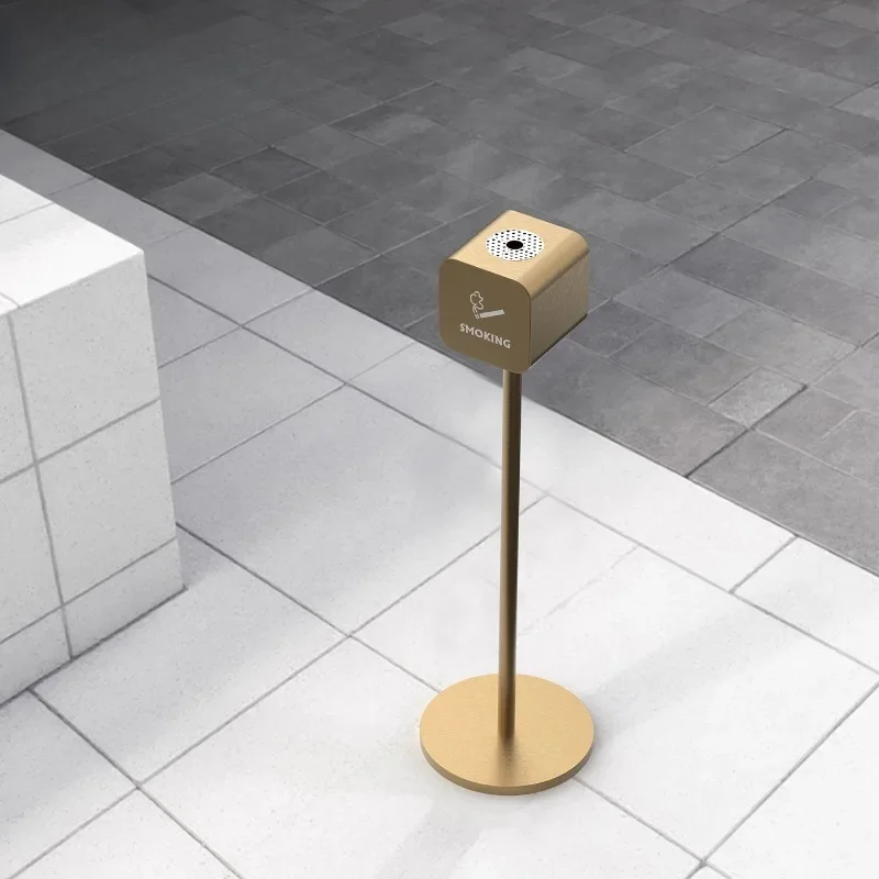 Outdoor vertical ash column, creative stainless steel cigarette butt column, smoking area, cigarette butt collection and extingu
