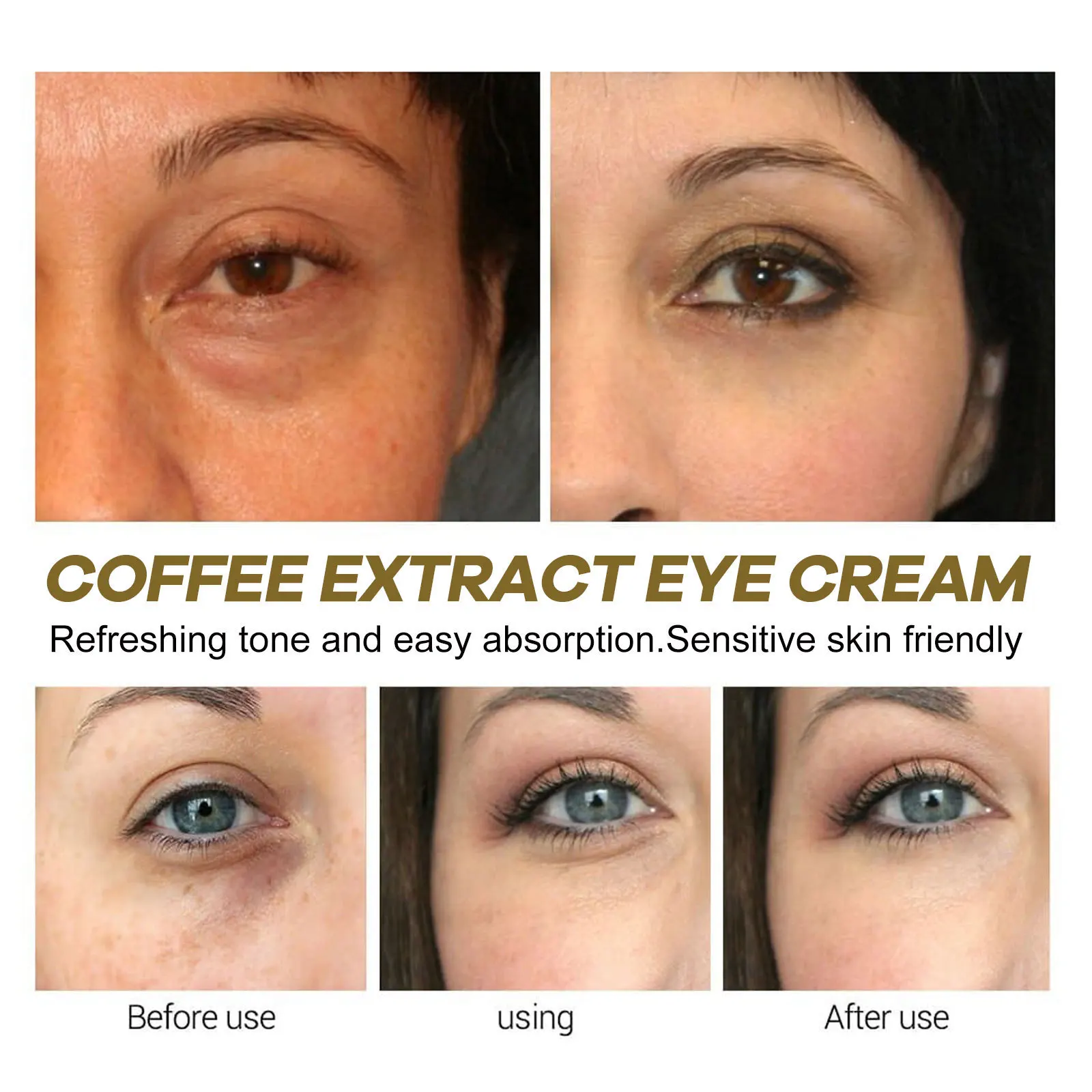 Crema para eliminar arrugas, elimina las ojeras, elimina la hinchazón, hidrata, Reduce las líneas finas, levanta el estiramiento, cuidado de los ojos