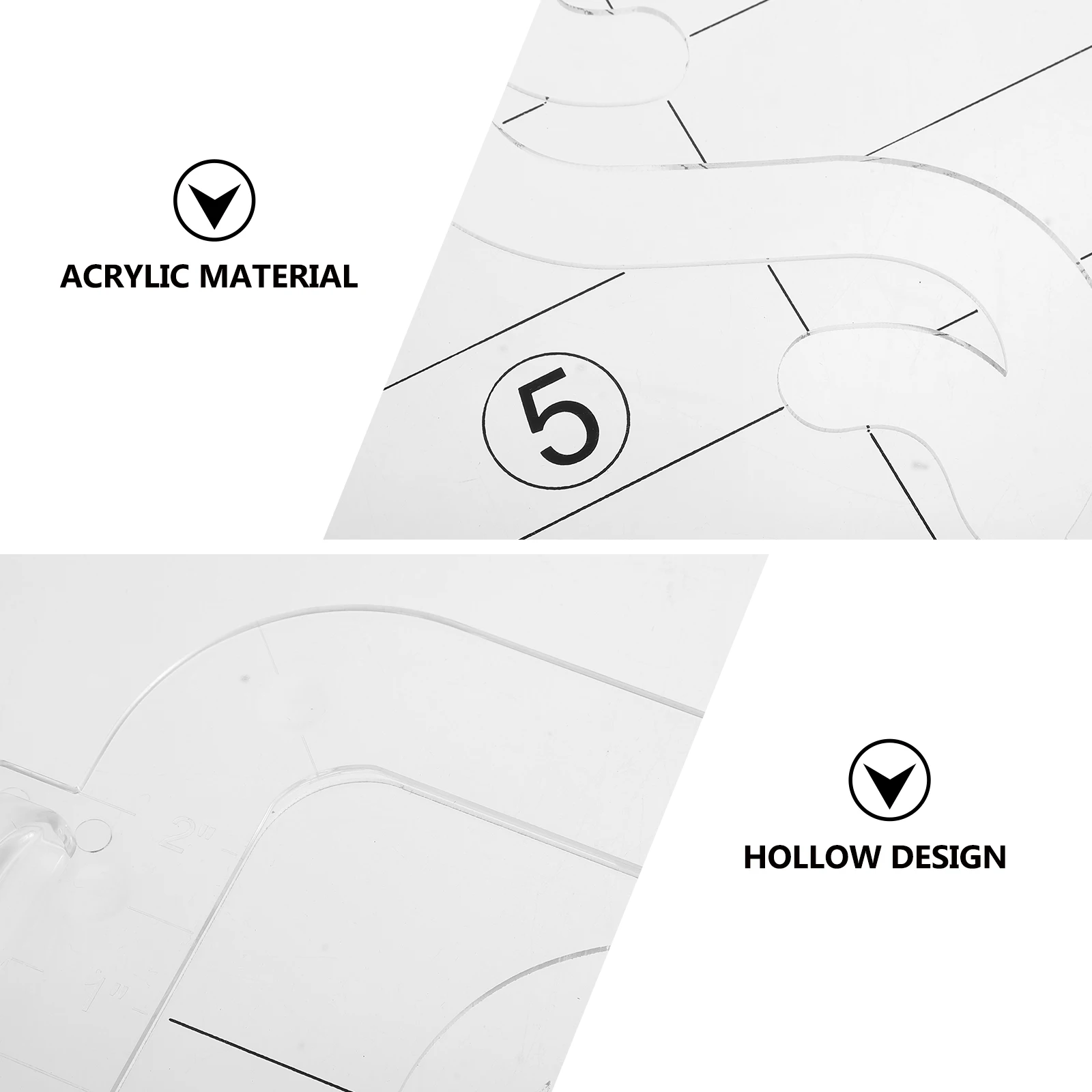 

1 set Acrylic Quilting Templates Patchwork Ruler Sewing Template Fabric Ruler Transparent Hollow Design Easy for