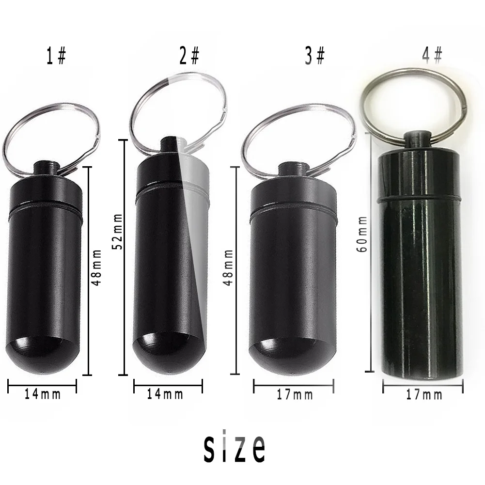 Creative Portable Mini Travel Pill Medicine Box Case Waterproof Container Keychain Capsule Bottle Key Ring Chain First Aid Gifts