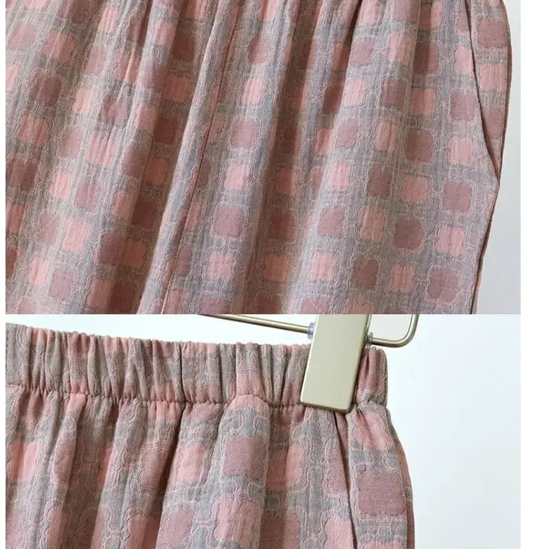 Pyjama hosen Sommer im Frühling dünne Pyjama hosen können außerhalb des literarischen und künstlerischen Stils im Retro-Stil aus reiner Baumwolle getragen werden