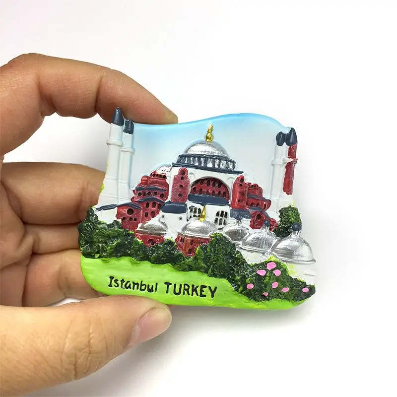 3D Resin Fridge Magnet Turkey Istanbul Souvenirs - Hagia Sophia Landmark Refrigerator Magnets Home Decor Items Decoración Hogar