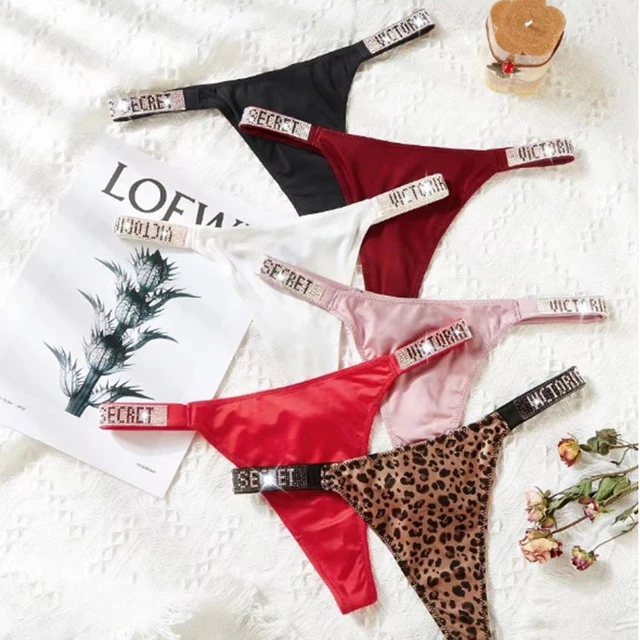 Victoria s Secret Conjunto de ropa interior Sexy para mujer bragas de talla grande sujetador de realce bragas con letras y diamantes de imitacion nuevo 1 pieza AliExpress