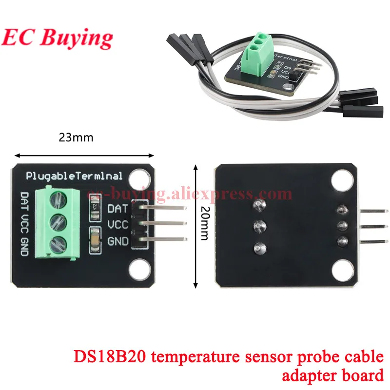DS18B20 Temperatursensormodul-Kit, wasserdicht, 100 cm, digitales Sensorkabel, Edelstahl-Sondenklemmen-Adapter für Arduino – Detail 10