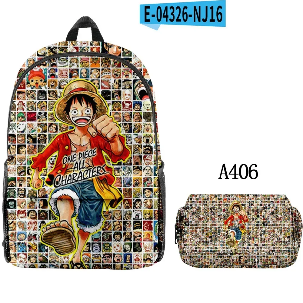 Fashion New Combination One Piece Surrounding Printed Schoolbag Backpack + Double-layer Pencil Case Set