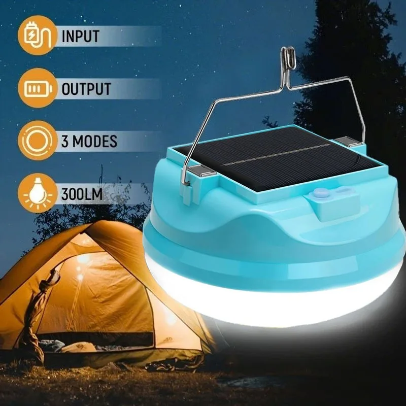 

Solar Camping Light Rechargeable with 3 Modes Waterproof Suitable for Power Outage Travel Emergency Situations