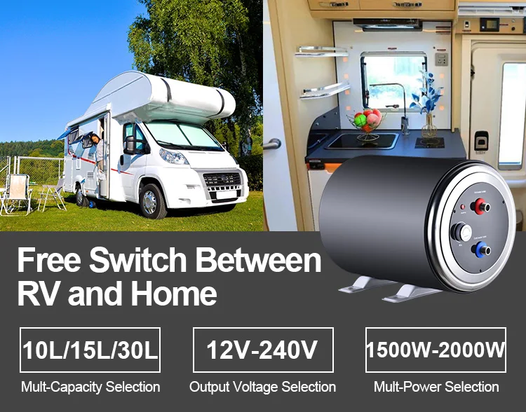 2025 10L DC RV Water Heater - 12V/220V Dual Voltage Instant Hot Water System for Camper Van & Caravan