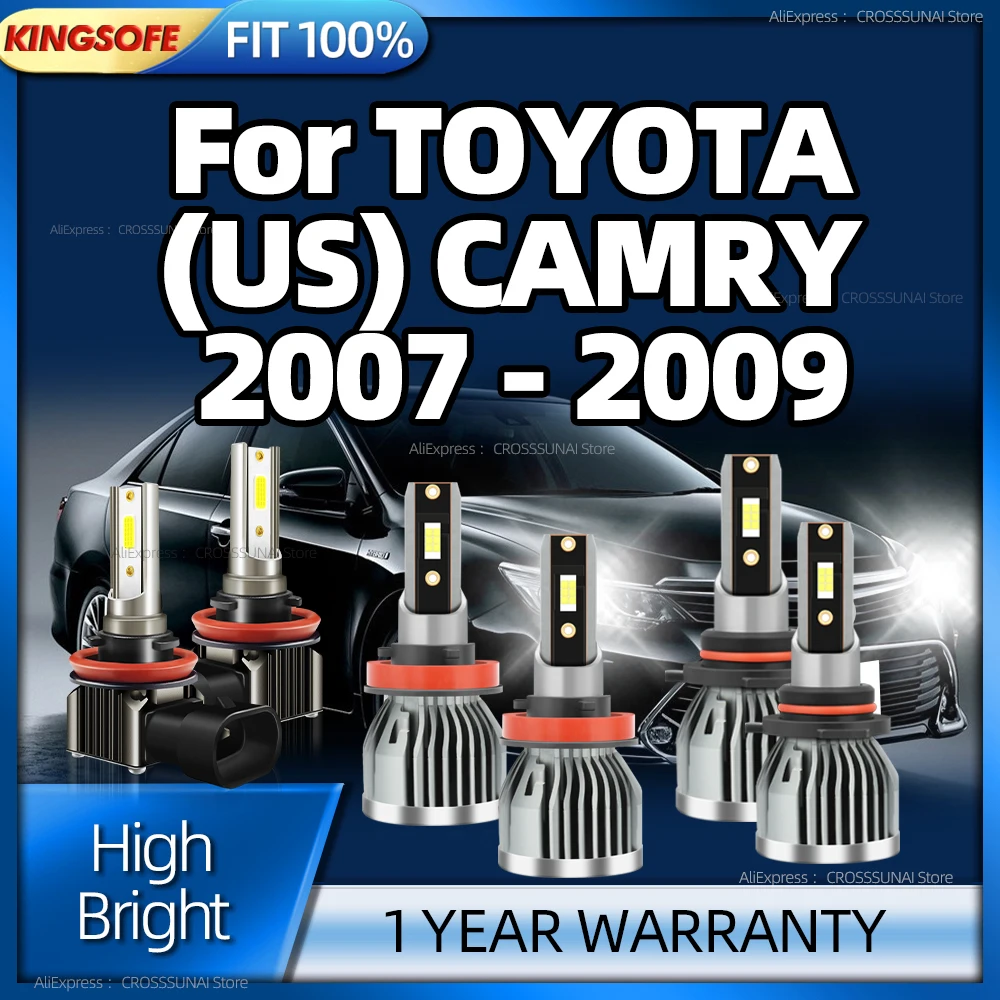 

2/6Pcs Led Headlight High Power 180W CSP Canbus HB3 Turbo Lamp 6000K H11 Fog Light For TOYOTA (US) CAMRY 2007 2008 2009