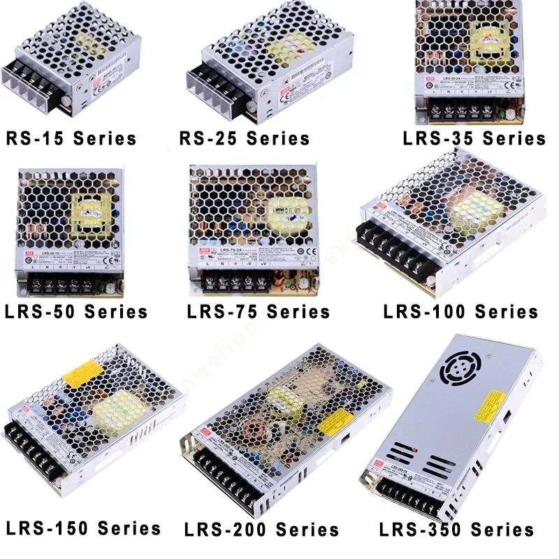 Mean Well RS-15 RS-25 LRS-35 50 75 100 150 200 350 450 600W 5V 12V 15V 24V 36V 48V Single Output Switching Power Supply LRS-150W
