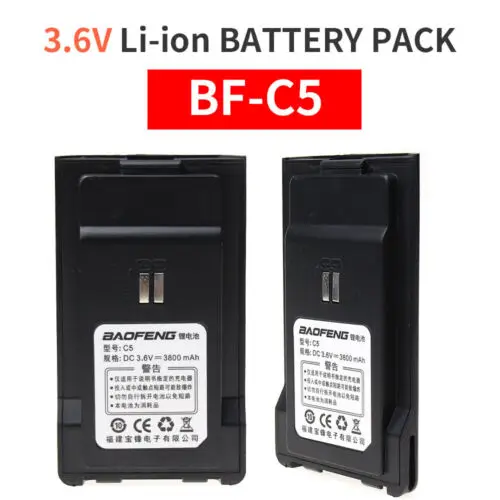 NEW 3.7V 3800mAh Li-ion Battery Pack for Radio Walkie Talkie BaoFeng C5 with Belt Clip