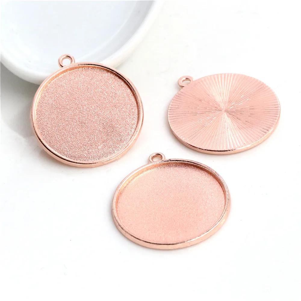 New Fashion 10pcs 25mm Inner Size Antique Silver Color Bronze Rose Gold Colors Simple Cabochon Base Setting Pendant