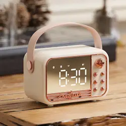 Alarm Clock Bluetooth Speaker 3D Sound Balance Diffusion Vintage Call Retro Handheld Type Alarm Clock Speaker